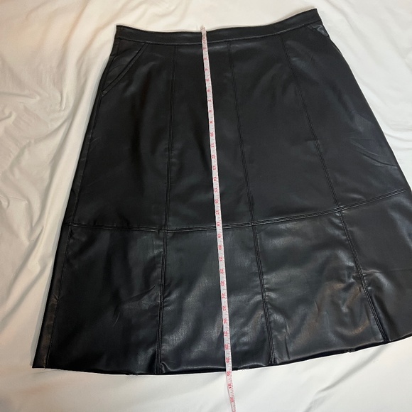 Cleo Soft Faux Leather Midi Skirt Black Size 16 - Picture 14 of 14